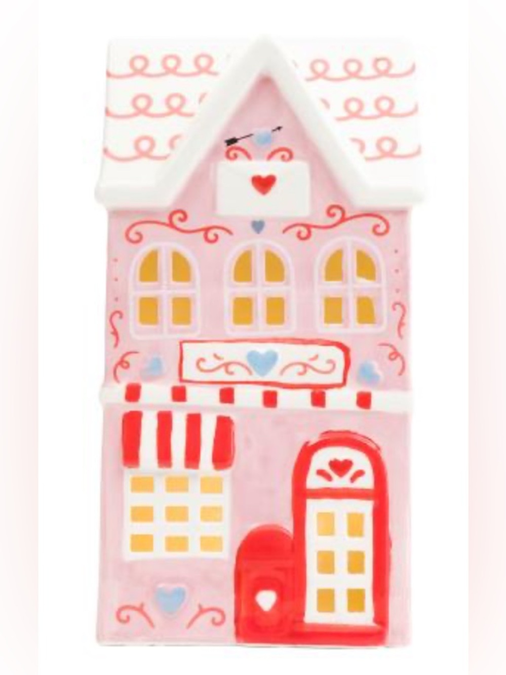 🆕- LOVE & CUPCAKES LED PORCELAIN VALENTINES DAY HOUSE with Heart Motifs